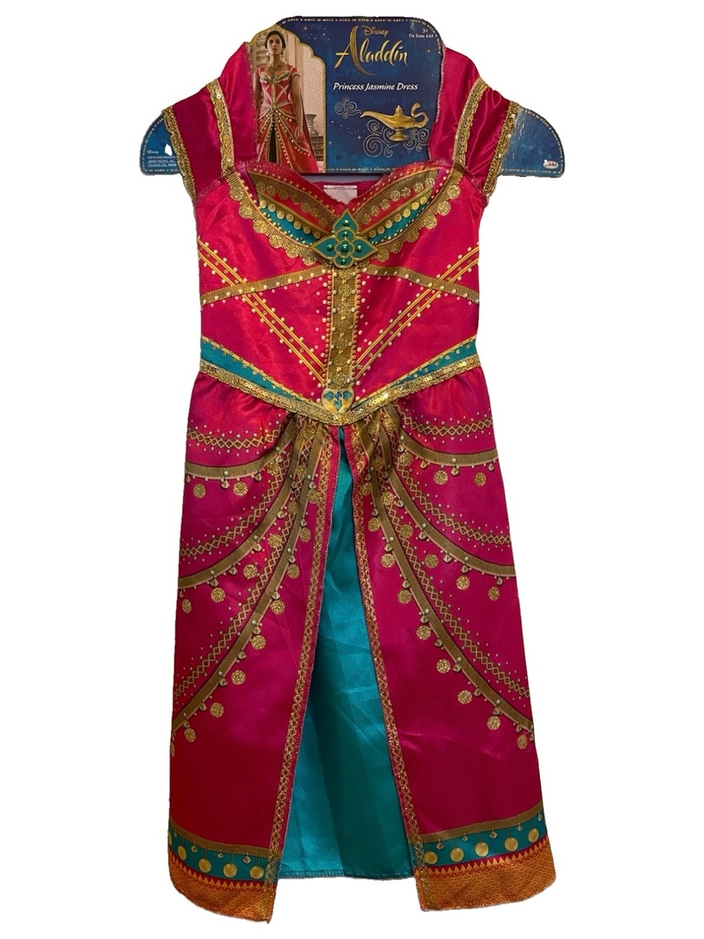 Disney Aladdin Princess Jasmine Dress Size 4-6 Y Girls Costume NWT Live Action